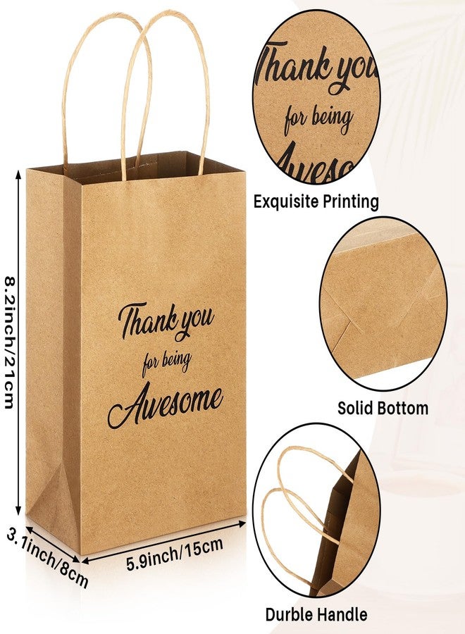 Qilery 18 Pcs Kraft Paper Gift Bags with Handles for Employee Coworker Colleague Volunteer Teacher Nurse, Thank You for Being Awesome Gift Bags, 5. 9 x 3. 1 x 8. 3 Inches - Image 2
